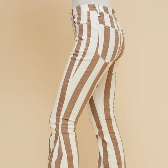 Boho Striped Denim Flares - Picture 4 of 8
